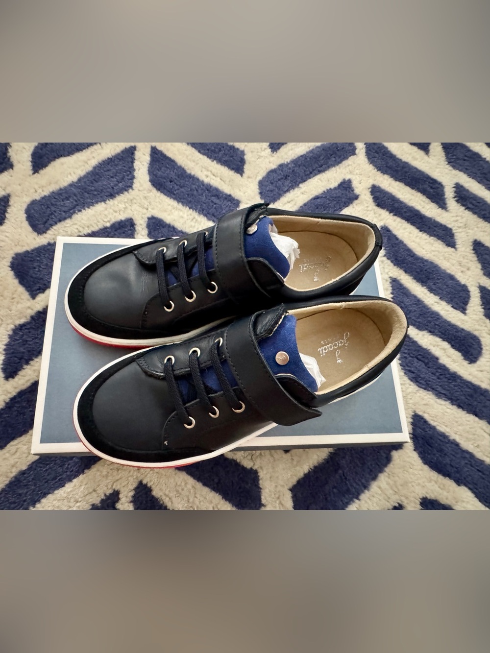 Jacadi Black and Navy Kids Sneakers